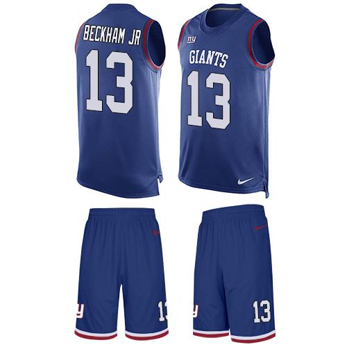 Nike Giants #13 Odell Beckham Jr Royal Blue Team Color Men's Stitched NFL Limited Tank Top Suit Jersey
